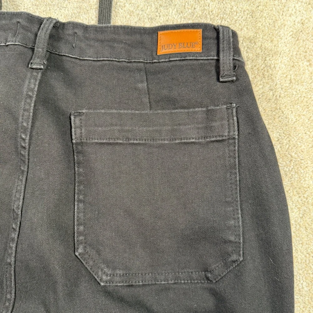 Judy Blue Jogger Pants Women 15/32(FIT 31x29) Black Drawstring High Rise Stretch